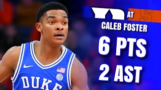 Caleb Foster 6 PTS, 2 AST, 2 STL Highlights | Duke at Syracuse