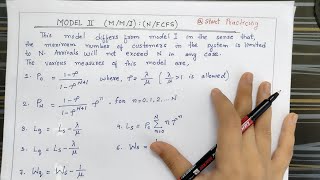 Model 2 (M/M/1) :(N/FCFS) | Queueing Theory in Operation Research | Formula Numerical Solution