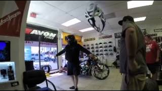 Hit-Air jacket deployment test at JBA Custom Cycles.