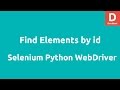 Python Selenium webdriver find element by ID