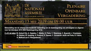 PLENAIRE OPENBARE VERGADERING 13 Mei 2019