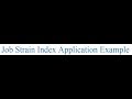 Job Strain Index Application Example