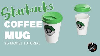 MUG 3D MODEL ☕ [TUTORIAL Fusion 360 ENG ]  -  Decal - Starbucks