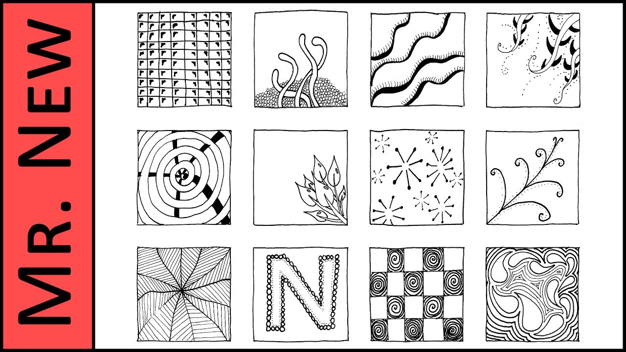 12 Zentangle Patterns - Easy Step By Step Zentangle Tutorial For ...