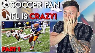SOCCER PLAYER Reacts to BIGGEST NFL Tackles  |  FIRST TIME REACTION