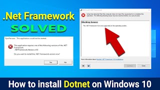 .NET Framework is not supported on this operating system | How to install .NET 4.8 on Windows 10