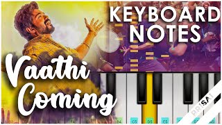 Master - Vaathi Coming | EASY TO PLAY | Keyboard Tutorial | Notes in Description (With Flute Notes)