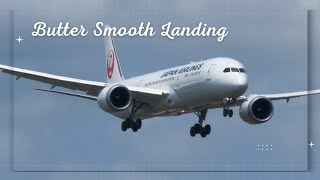 Butter SMOOTH Landing Japan Airlines Boeing 787-9 | Plane Spotting