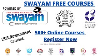 Swayam Free Courses.For all Field Engineering, Law, Humanities