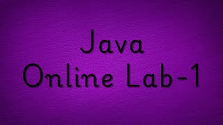 Java Online Lab-1(Part2)