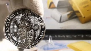 -Queens Beast week cont. 2016 2oz Silver 999,9 Crowned Lion of England Royal Mint!-