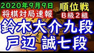 将棋対局速報▲戸辺 誠七段（１勝２敗）－△鈴木大介九段（２勝１敗）第79期順位戦Ｂ級２組４回戦[相振り飛車]