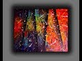 Colorful Abstract Painting / Fun With Acrylics / Creating Textured Surface With Random Tools