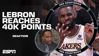 REACTION to LeBron James reaching 40K career points | NBA Countdown