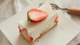 노오븐 딸기 치즈케이크 : No-Bake Strawberry Cheesecake : Honeykki 꿀키