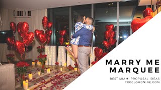 Proposal Marry Me Marquee Sign - Amazing Miami Hotel Room Makeover in Miami - Miami Proposal Planner