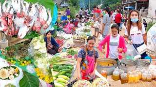 ตลาดเช้านาเจริญ​ เห็ดป่า​ ปลาน้ำโขง​ ผักสด​ 5บาท​ 10​บาท​ ถูกมาก!