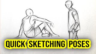 How to do Sketching For Beginners |Quick Sketching Poses to Practice |Sketches for beginners to Draw