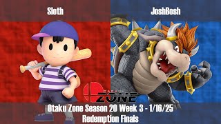 OZone20W3 - RF - Sloth [Ness] vs JoshBosh [Bowser]