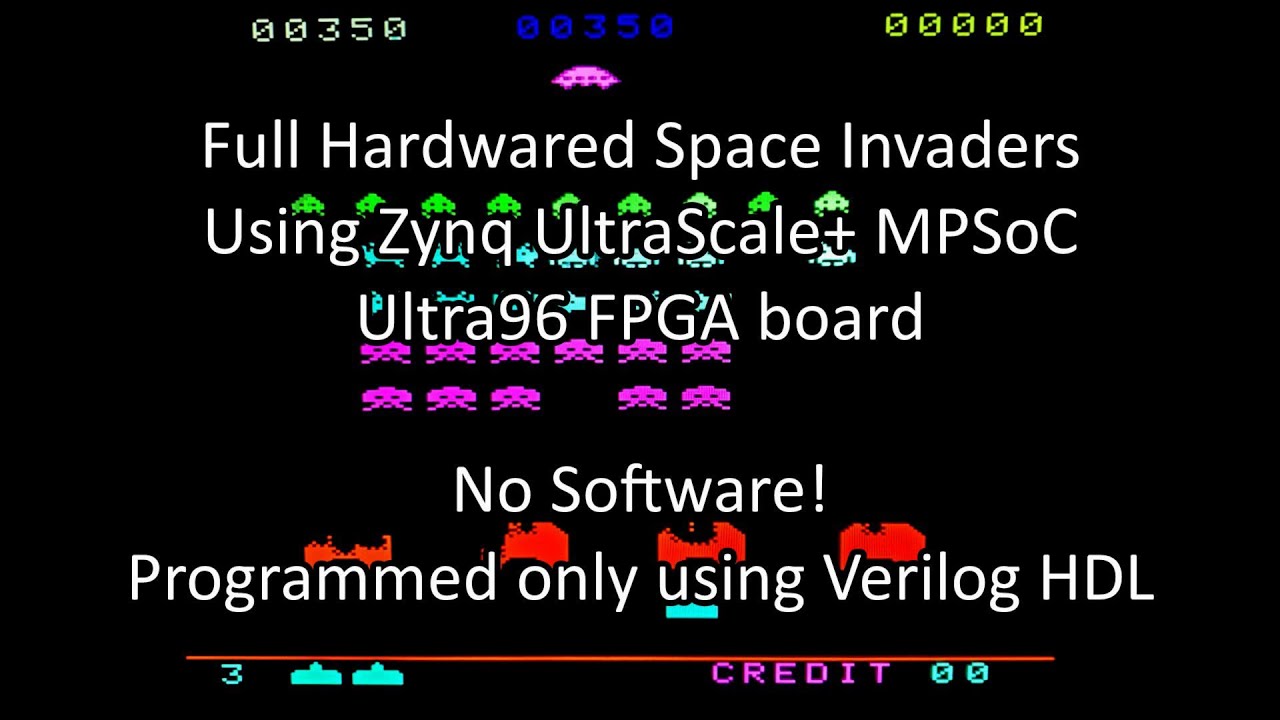 Full Hardwared Space Invaders On Fpga Using Verilog Hdl Youtube