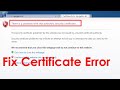 How to fix google certificate error message