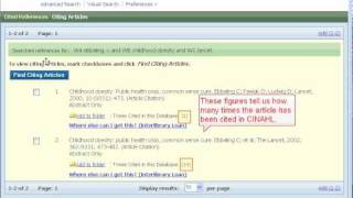 CINAHL EBSCO 2.0 Cited References Search