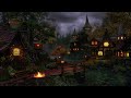 calm before the storm ambience with medieval village night distant thunder warm balmy u0026 windy