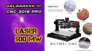 Blue Laser 500mw 0.5 Watt CNC 3018 PRO ER11 Laser Engraving Milling Router BUYME1 CNC Test