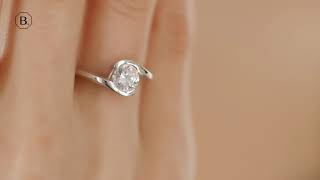 1.00 carat solitaire diamond ring in white gold