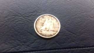 Coins : Canadian Dime 1962 coin aka 10 cent piece