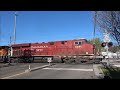 BNSF 6434 Manifest Train With CP As DPU South, V St. Railroad Crossing, Sacramento CA