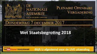 Plenaire Openbare Vergadering 7 december 2017