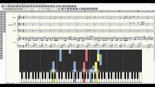 明日晴れるかな (Piano \u0026 Strings Version) with sheet music and Synthesia view