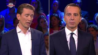 08.10.2017 #Puls4 - 1 - Das Duell ÖVP Chef Kurz vs. SPÖ Kanzler Kern