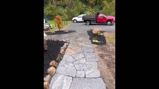 Stone pavement in the garden inspiration rain asmr