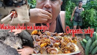 A DAY IN MY VILLAGE LIFE/ LOCAL KIRATI WACHIPA KARCHIMARCHI MUKBANG / Organic sabji