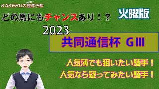 [2023 共同通信杯  GⅢ] 人気薄でも狙いたい騎手！人気なら疑ってみたい騎手！捻出します！KAKERUの競馬予想火曜版