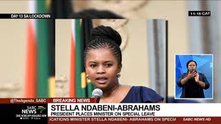 COVID-19 Lockdown Day 13 | President Ramaphosa places Ndabeni-Abrahams on special leave