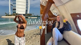 dubai vlog part 1 ✈️🤍 | flying business class, beach clubs \u0026 dinner dates 🌞