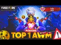 I GOT INDIA'S TOP 1 AWM BADGE 😱 AFTER KILLING MANY V BADGE YOUTUBER 😎  GARENA FREE FIRE