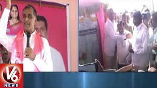 Minister Harish Rao Lays Foundation For Development Works In Dubbaka Village | Siddipet | V6 News