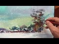 eng sub how to draw snow landscape watercolor techniques u0026 tips 水彩画の基本〜雪の風景を描くための色使いとテクニック