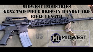 Midwest Industries Gen2 Two Piece Drop-In Handguard, Rifle Length