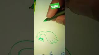 How to draw crane bird 🐦 #art #viral #shorts #youtubeshorts #trending