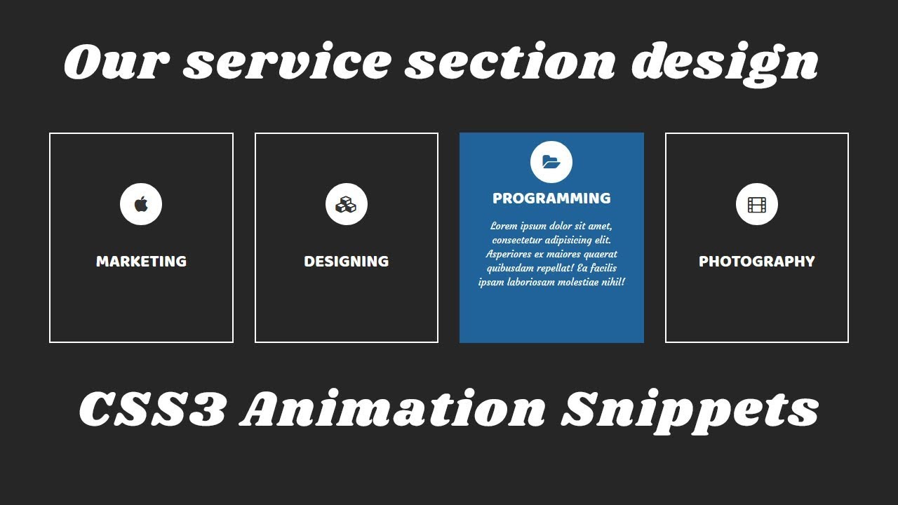 Our Service Section Design With Html Css And Bootstrap - YouTube