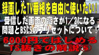 6000円ではじめるTS抜きの解説⑤受信した画面の高さが1／2になる問題とBSCSのプリセットについて！