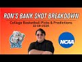 College Basketball Picks & Predictions Today 11/19/24 | Ron's Bank Shot Breakdown