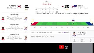 Chiefs vs Bills Live Scoreboard!!!