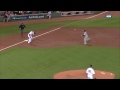 bal@bos pedroia s smart throw nabs the lead runner