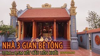 MẪU NHÀ THỜ 3 GIAN ĐẸP TẠI GIAO THỦY NAM ĐỊNH KẾT CẤU LIỀN KHỐI lh 0918889928